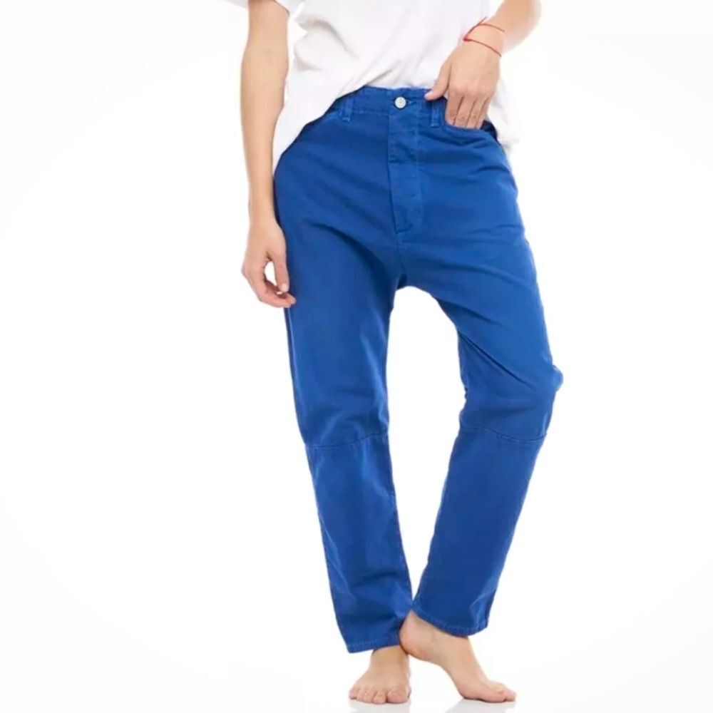 Sandrine Rose x Free People High Rise Oversized Drop Crotch Jeans Blue Sz 25 NWT